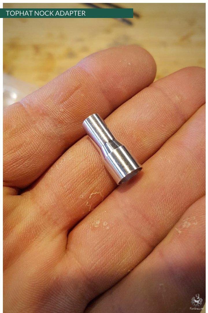 TOPHAT NOCK ADAPTER PARALLEL ALUMINIUM SOLD PER DOZEN-Nock-Tophat-5/16-Fairbow