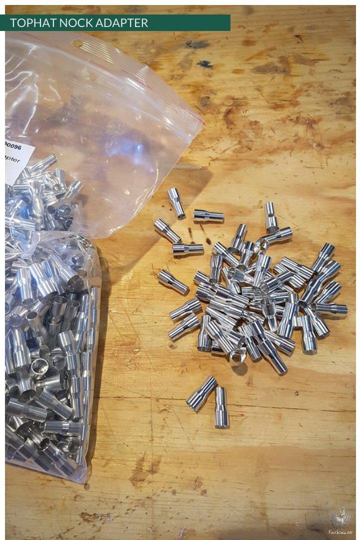 TOPHAT NOCK ADAPTER PARALLEL ALUMINIUM SOLD PER DOZEN-Nock-Tophat-5/16-Fairbow
