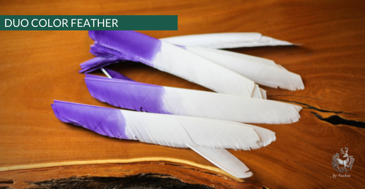 TURKEY FEATHERS DUO COLORED SOLD PER DOZEN RIGHT WING-Feathers-Fairbow-Red 'n' white-Fairbow