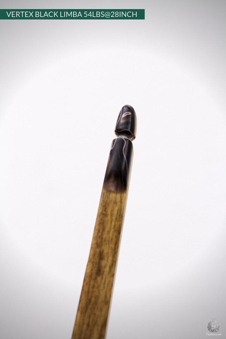 VERTEX, 54 LBS REFLEX DEFLEX AMERICAN LONGBOW, BLACK LIMBA AND BAMBOO-Bow-Fairbow-Fairbow