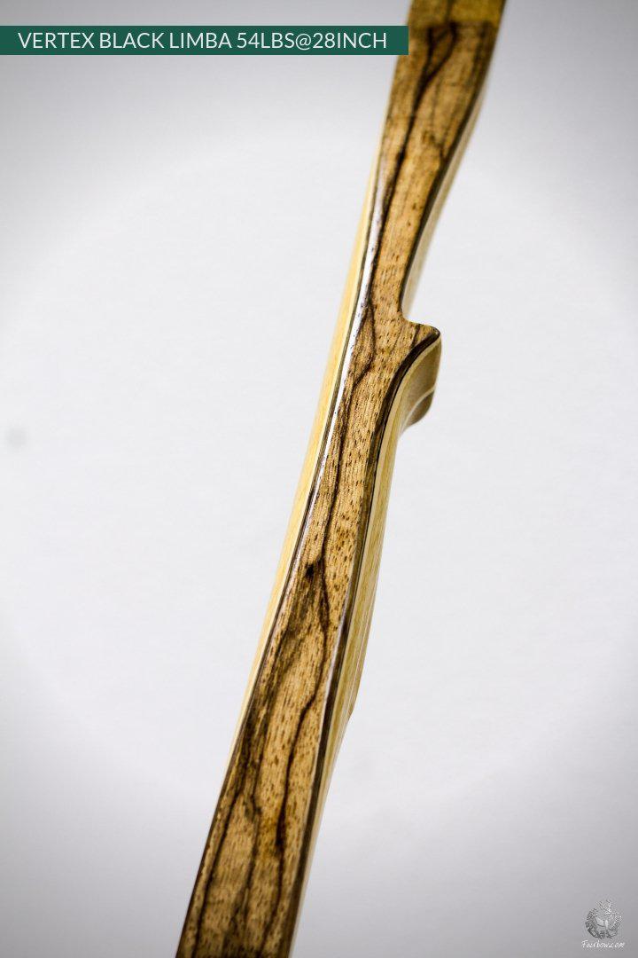 VERTEX, 54 LBS REFLEX DEFLEX AMERICAN LONGBOW, BLACK LIMBA AND BAMBOO-Bow-Fairbow-Fairbow