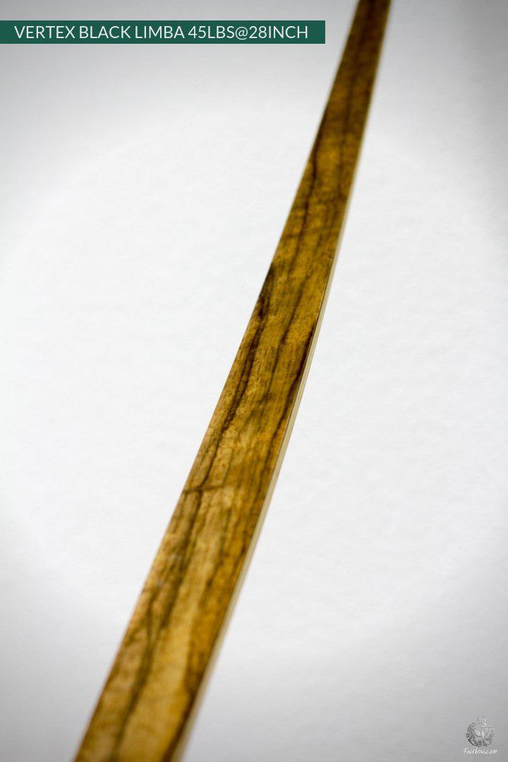 Vertex, 45 lbs Reflex deflex American Longbow, Black Limba and Bamboo-Bow-Fairbow-Fairbow