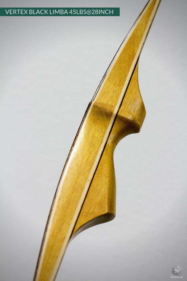 Vertex, 45 lbs Reflex deflex American Longbow, Black Limba and Bamboo-Bow-Fairbow-Fairbow