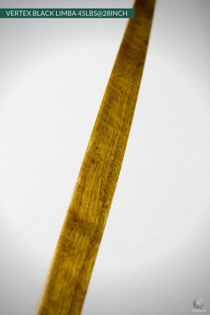 Vertex, 45 lbs Reflex deflex American Longbow, Black Limba and Bamboo-Bow-Fairbow-Fairbow