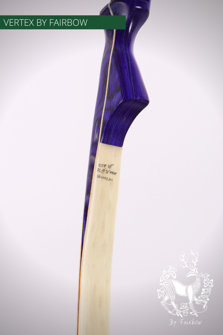 THE VERTEX BOW  68" CLEAR BACKING OVER BIRDSEYE MAPLE 25 LBS @ 28 INCH RH