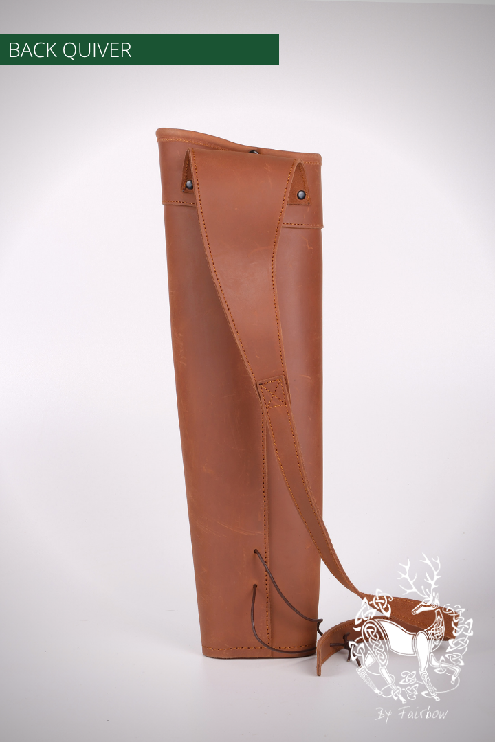 BRUINE RUGQUIVER, MET RIEM EN MOOI GROOT VAK