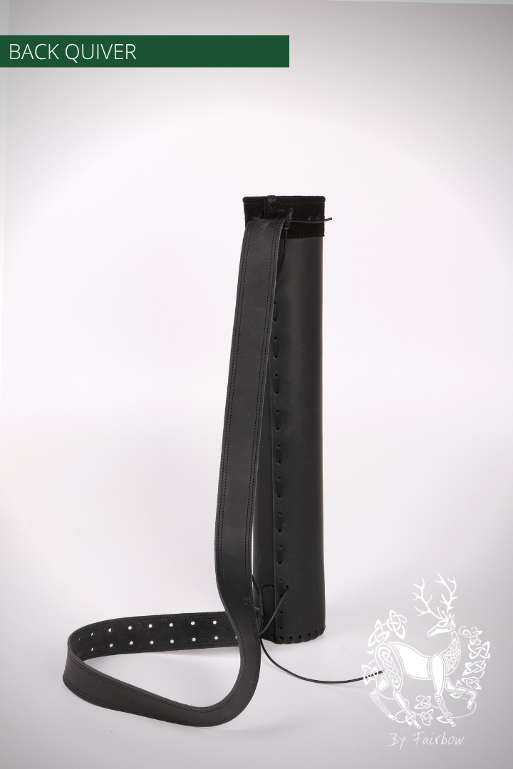 ZWARTE BUIS RUGQUIVER, MET RIEM