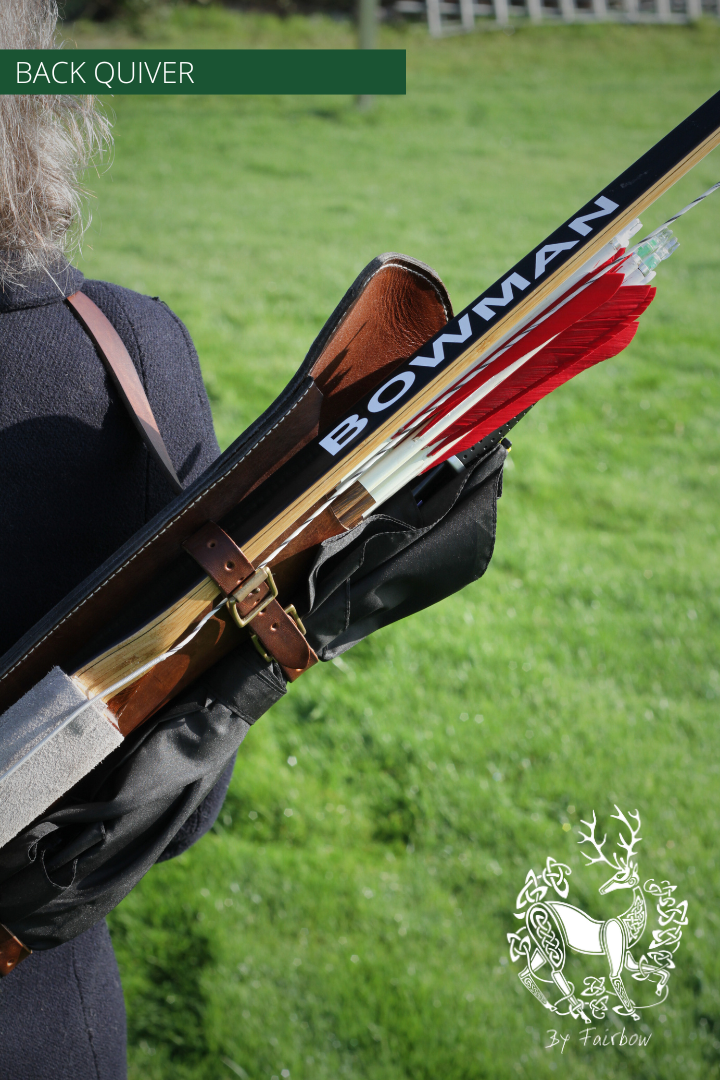 BACK QUIVER WITH ARMGUARD DELUXE SET-Quiver-Fairbow-Dark Brown-Fairbow