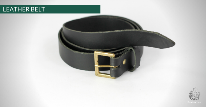 BASIC LEATHER BELT 4 CM WIDE (APPROX 1.5 inches)-leather-Lyon-brown with brass buckle-Fairbow