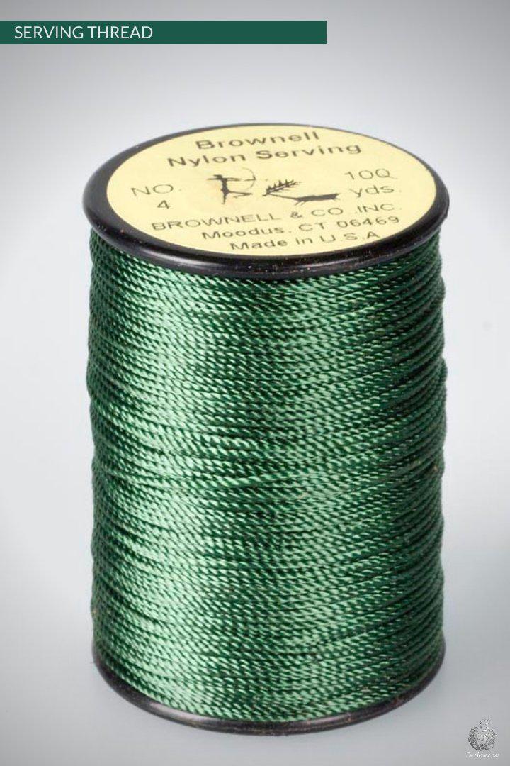 BROWNELL SERVING THREAD NO4 0.021 and DIAMOND BACK 0.018-string-Brownell-Green-Fairbow