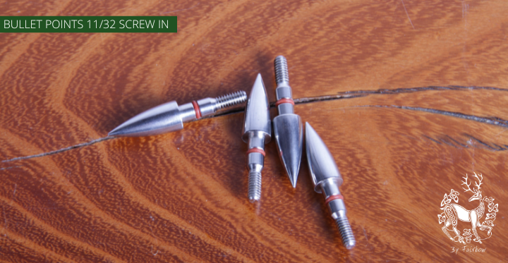 COMBO BULLET POINT FOR INSERTS 5/16 or 11/32 PER DOZEN STAINLESS STEEL-arrow point-Fairbow-5/16-70 grain-Fairbow