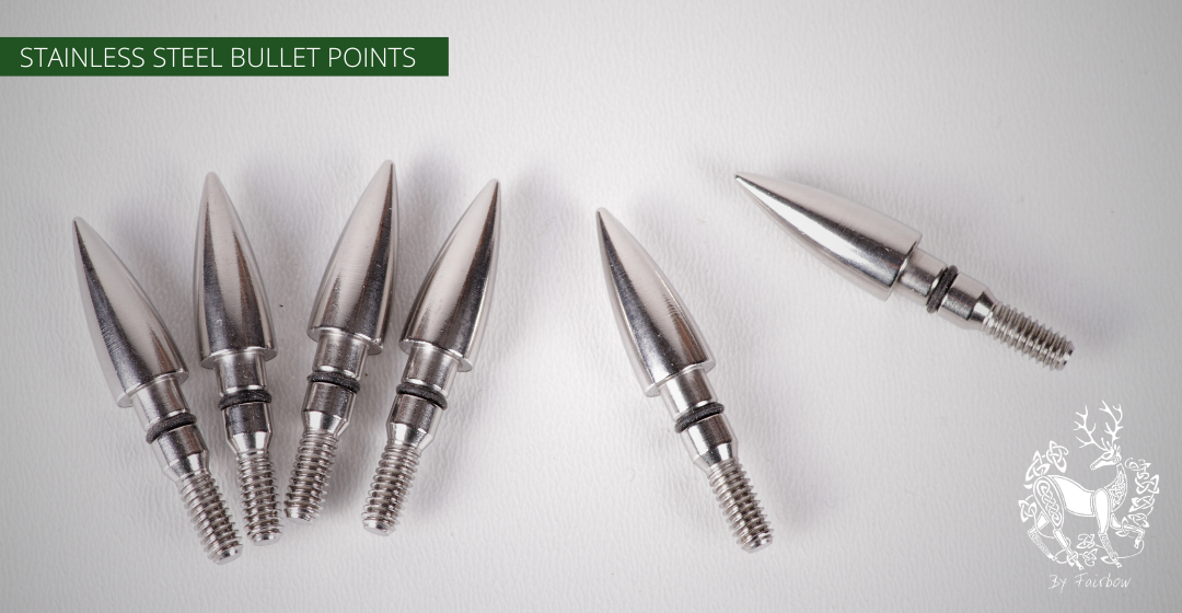 COMBO BULLET POINT FOR INSERTS 5/16 or 11/32 PER DOZEN STAINLESS STEEL-arrow point-Fairbow-5/16-70 grain-Fairbow