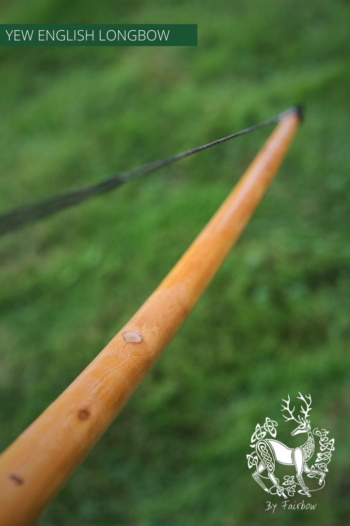 ENGLISH LONGBOW, YEW HICKORY SUPERIOR 55@28 77 INCH NTN-Bow-Fairbow-Fairbow