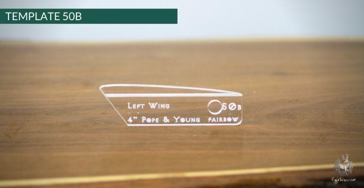 FEATHER CUTTING TEMPLATE PRE-GLUE (41-80)-Tool-Fairbow-Left wing-Classic pope and young 4" no.50-Fairbow