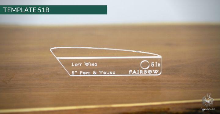 FEATHER CUTTING TEMPLATE PRE-GLUE (41-80)-Tool-Fairbow-Left wing-Classic pope and young 5" no.51-Fairbow