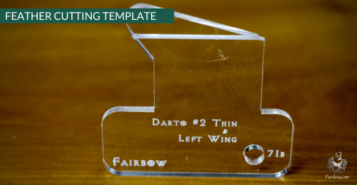 FEATHER CUTTING TEMPLATE PRE-GLUE (41-80)-Tool-Fairbow-Left wing-Darto 2 nr. 71b 2.55 inch-Fairbow