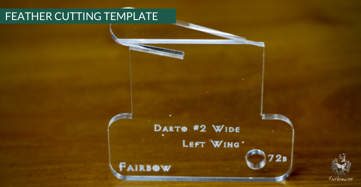 FEATHER CUTTING TEMPLATE PRE-GLUE (41-80)-Tool-Fairbow-Left wing-Darto 2. wide 2.88 inch no. 72b-Fairbow