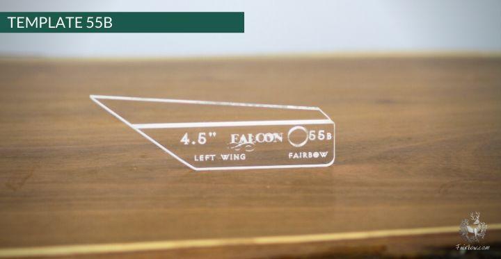 FEATHER CUTTING TEMPLATE PRE-GLUE (41-80)-Tool-Fairbow-Left wing-Falcon 4.5" no.55-Fairbow