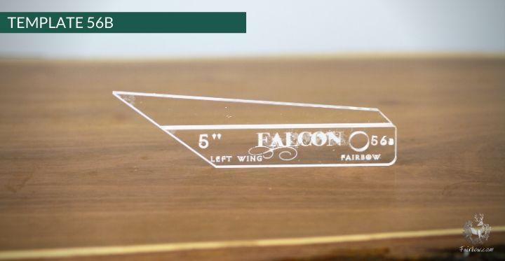FEATHER CUTTING TEMPLATE PRE-GLUE (41-80)-Tool-Fairbow-Left wing-Falcon 5" no.56-Fairbow