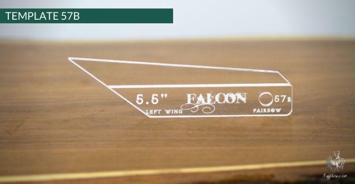 FEATHER CUTTING TEMPLATE PRE-GLUE (41-80)-Tool-Fairbow-Left wing-Falcon 5.5" no.57-Fairbow