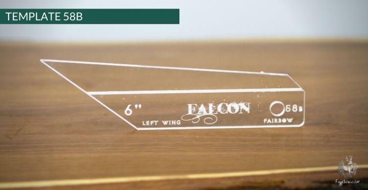 FEATHER CUTTING TEMPLATE PRE-GLUE (41-80)-Tool-Fairbow-Left wing-Falcon 6" no.58-Fairbow