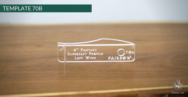 FEATHER CUTTING TEMPLATE PRE-GLUE (41-80)-Tool-Fairbow-Left wing-Fantasy superfast 4" no.70-Fairbow