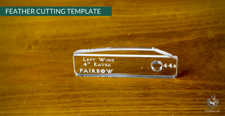 FEATHER CUTTING TEMPLATE PRE-GLUE (41-80)-Tool-Fairbow-Left wing-Katsa 4"no. 44b-Fairbow