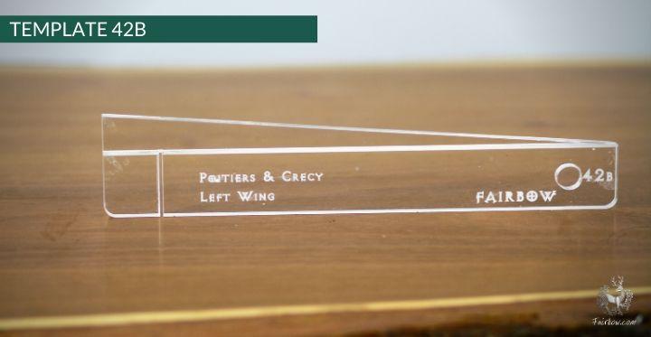 FEATHER CUTTING TEMPLATE PRE-GLUE (41-80)-Tool-Fairbow-Left wing-Poitiers Crecy no.42-Fairbow