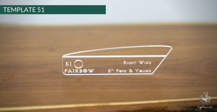 FEATHER CUTTING TEMPLATE PRE-GLUE (41-80)-Tool-Fairbow-Right wing-Classic pope and young 5" no.51-Fairbow