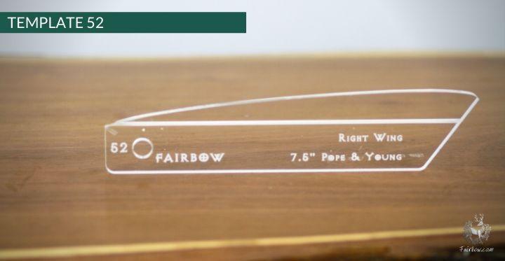 FEATHER CUTTING TEMPLATE PRE-GLUE (41-80)-Tool-Fairbow-Right wing-Classic pope and young 7.5" no.52-Fairbow