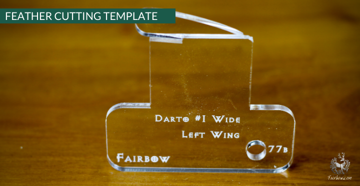 FEATHER CUTTING TEMPLATE PRE-GLUE (41-80)-Tool-Fairbow-Right wing-Darto 1 wide, 1.4 inch, no 77-Fairbow