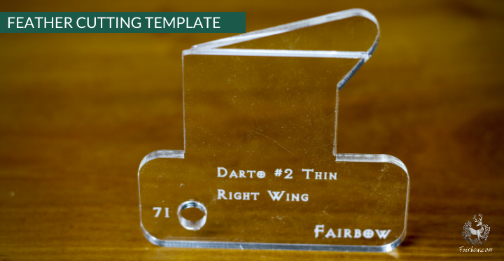 FEATHER CUTTING TEMPLATE PRE-GLUE (41-80)-Tool-Fairbow-Right wing-Darto 2 no.71 2.55 inch-Fairbow