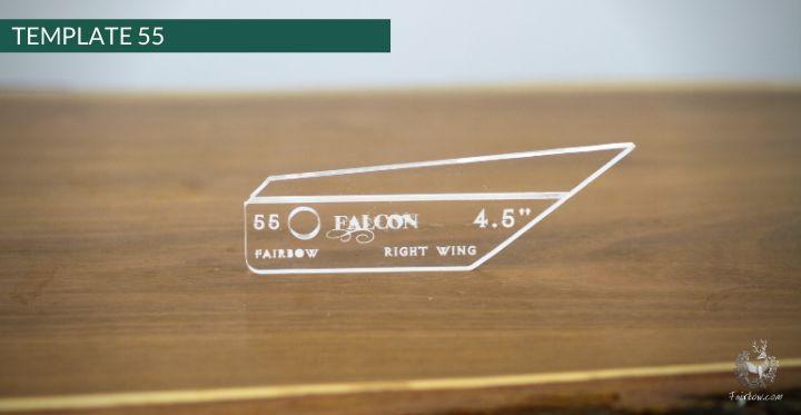 FEATHER CUTTING TEMPLATE PRE-GLUE (41-80)-Tool-Fairbow-Right wing-Falcon 4.5" no.55-Fairbow
