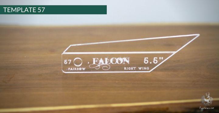 FEATHER CUTTING TEMPLATE PRE-GLUE (41-80)-Tool-Fairbow-Right wing-Falcon 5.5" no.57-Fairbow