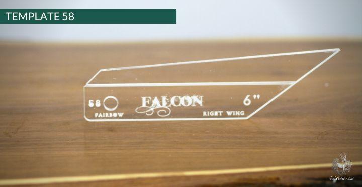 FEATHER CUTTING TEMPLATE PRE-GLUE (41-80)-Tool-Fairbow-Right wing-Falcon 6" no.58-Fairbow