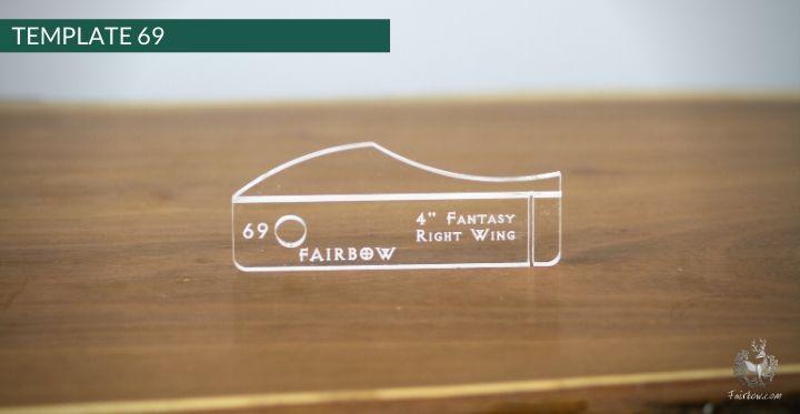 FEATHER CUTTING TEMPLATE PRE-GLUE (41-80)-Tool-Fairbow-Right wing-Fantasy 4" no.69-Fairbow