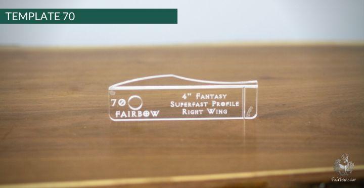FEATHER CUTTING TEMPLATE PRE-GLUE (41-80)-Tool-Fairbow-Right wing-Fantasy superfast 4" no.70-Fairbow