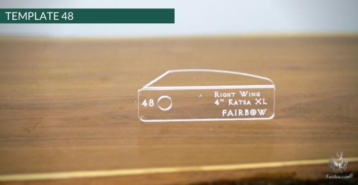 FEATHER CUTTING TEMPLATE PRE-GLUE (41-80)-Tool-Fairbow-Right wing-Katsa XL 4" no.48-Fairbow