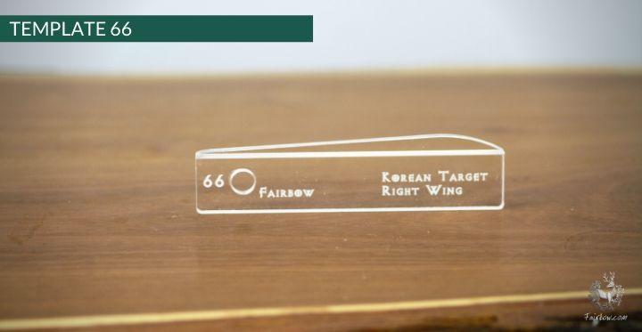 FEATHER CUTTING TEMPLATE PRE-GLUE (41-80)-Tool-Fairbow-Right wing-Korean target profile 5.1" no.66-Fairbow