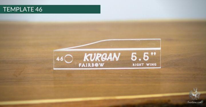 FEATHER CUTTING TEMPLATE PRE-GLUE (41-80)-Tool-Fairbow-Right wing-Kurgan 5.5" no.46-Fairbow