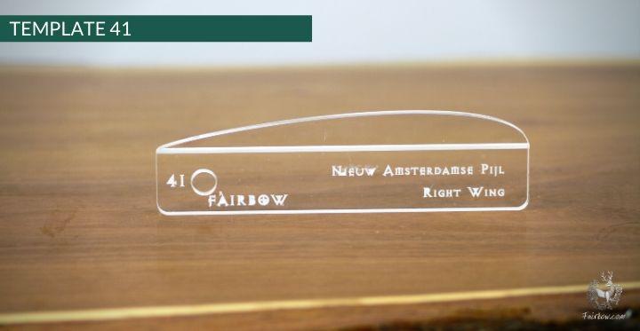 FEATHER CUTTING TEMPLATE PRE-GLUE (41-80)-Tool-Fairbow-Right wing-NAP no.41-Fairbow