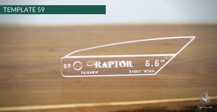 FEATHER CUTTING TEMPLATE PRE-GLUE (41-80)-Tool-Fairbow-Right wing-Raptor 5.5" no.59-Fairbow