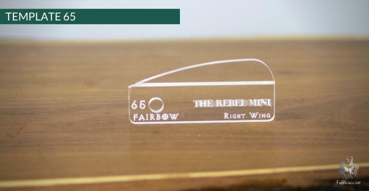 FEATHER CUTTING TEMPLATE PRE-GLUE (41-80)-Tool-Fairbow-Right wing-Rebel mini 4.2" no.65-Fairbow