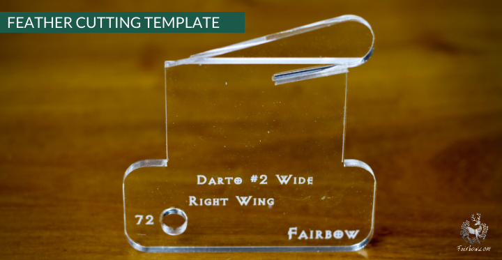 FEATHER CUTTING TEMPLATE PRE-GLUE (41-80)-Tool-Fairbow-Right wing-darto 72 wide 2.88 inch no. 72-Fairbow