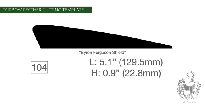 FEATHER CUTTING TEMPLATE PRE-GLUE (81-120)-Tool-Fairbow-Left wing-Byron Ferguson 5 inch #1 no. 104-Fairbow