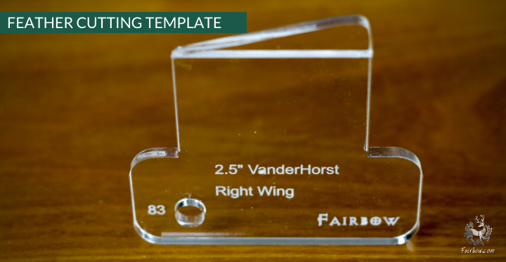 FEATHER CUTTING TEMPLATE PRE-GLUE (81-120)-Tool-Fairbow-Left wing-Flu Flu , 4 inch, no 81-Fairbow