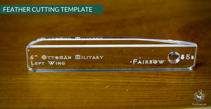 FEATHER CUTTING TEMPLATE PRE-GLUE (81-120)-Tool-Fairbow-Left wing-Flu Flu , 4 inch, no 81-Fairbow