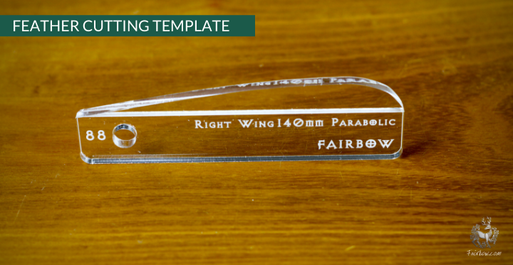 FEATHER CUTTING TEMPLATE PRE-GLUE (81-120)-Tool-Fairbow-Right wing-Parabolic 140 mm special no. 88-Fairbow