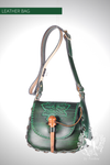 HANDCARVED LEATHER BAG WITH GREEN MAN DESIGN-Bag-Fairbow-Fairbow
