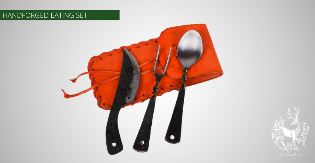 HANDFORGED MEDIEVAL EATING SET (3PIECE)-KNIFE-Fairbow-Fairbow
